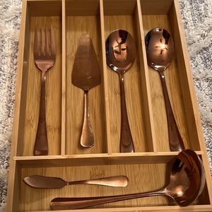 6-Piece Copper Serving Flatware Silverware Set